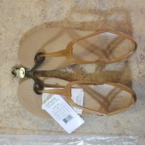 Never worn women's crocs Isabella t-strap sandals